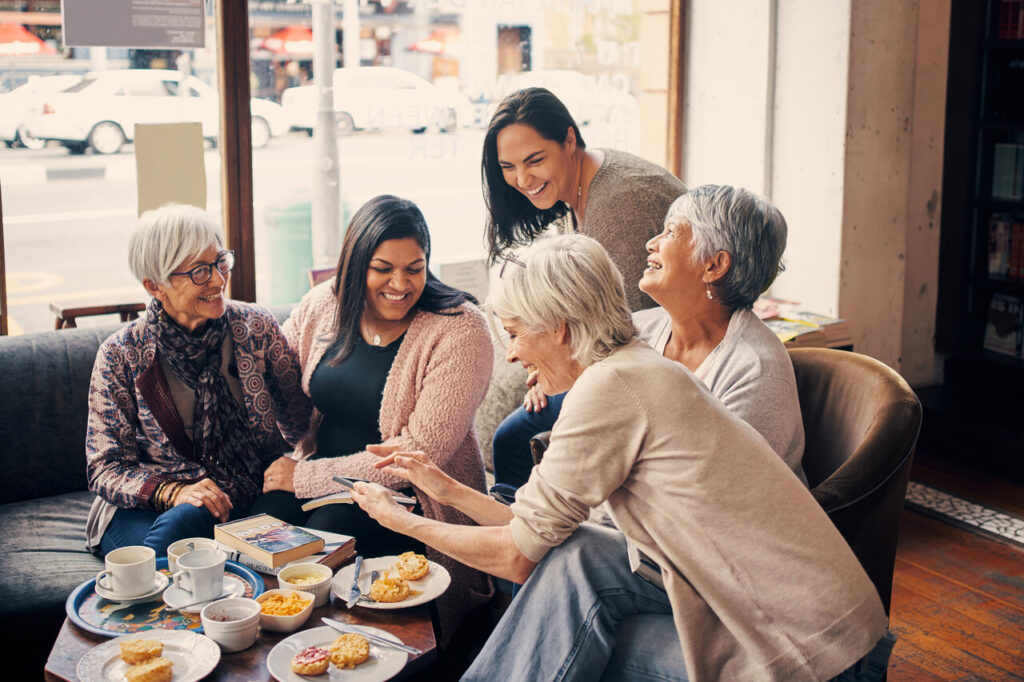 Two women or family members having a heartfelt conversation (representing communication and connection)